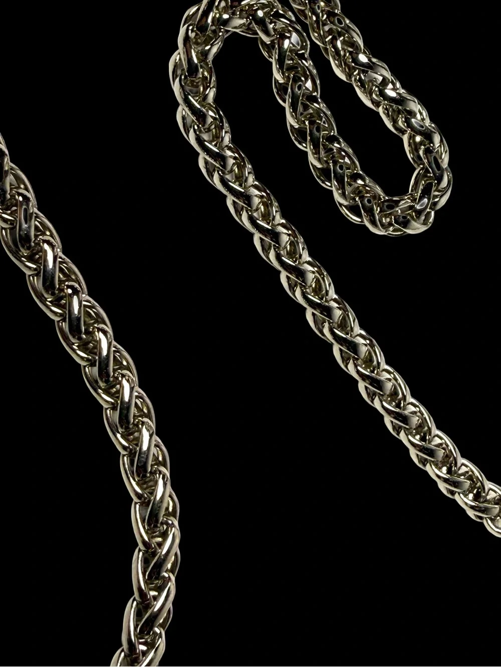 Silver Crystal Pavé Bead Chain Bolo Necklace